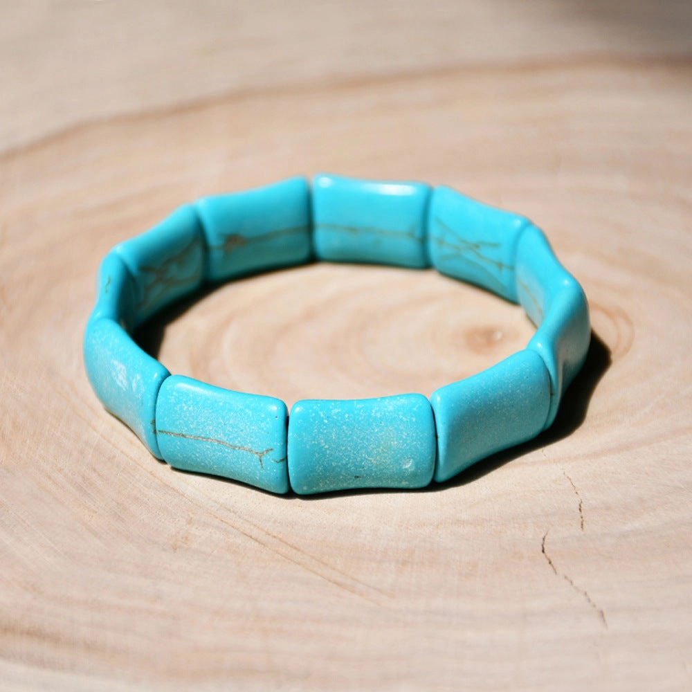 Wholesale Wide Elastic Cord Turquoise Heart Bracelet