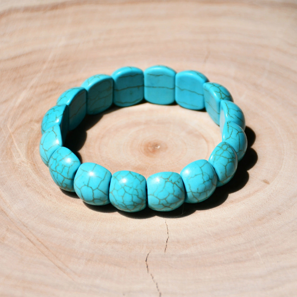 Wholesale Wide Elastic Cord Turquoise Heart Bracelet
