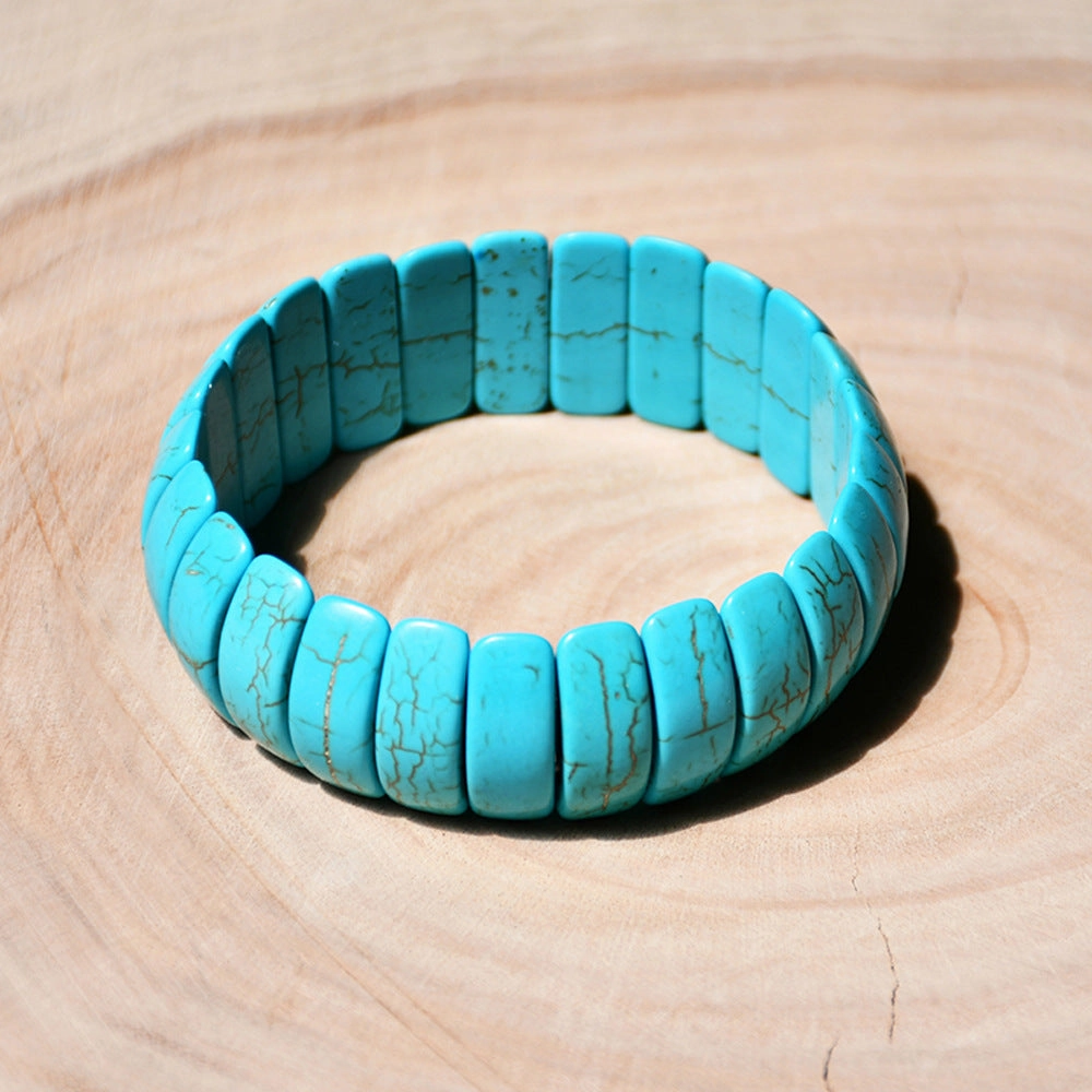 Wholesale Wide Elastic Cord Turquoise Heart Bracelet