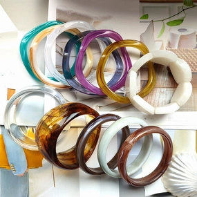 Wholesale Wide Stretchable Acrylic Bracelet