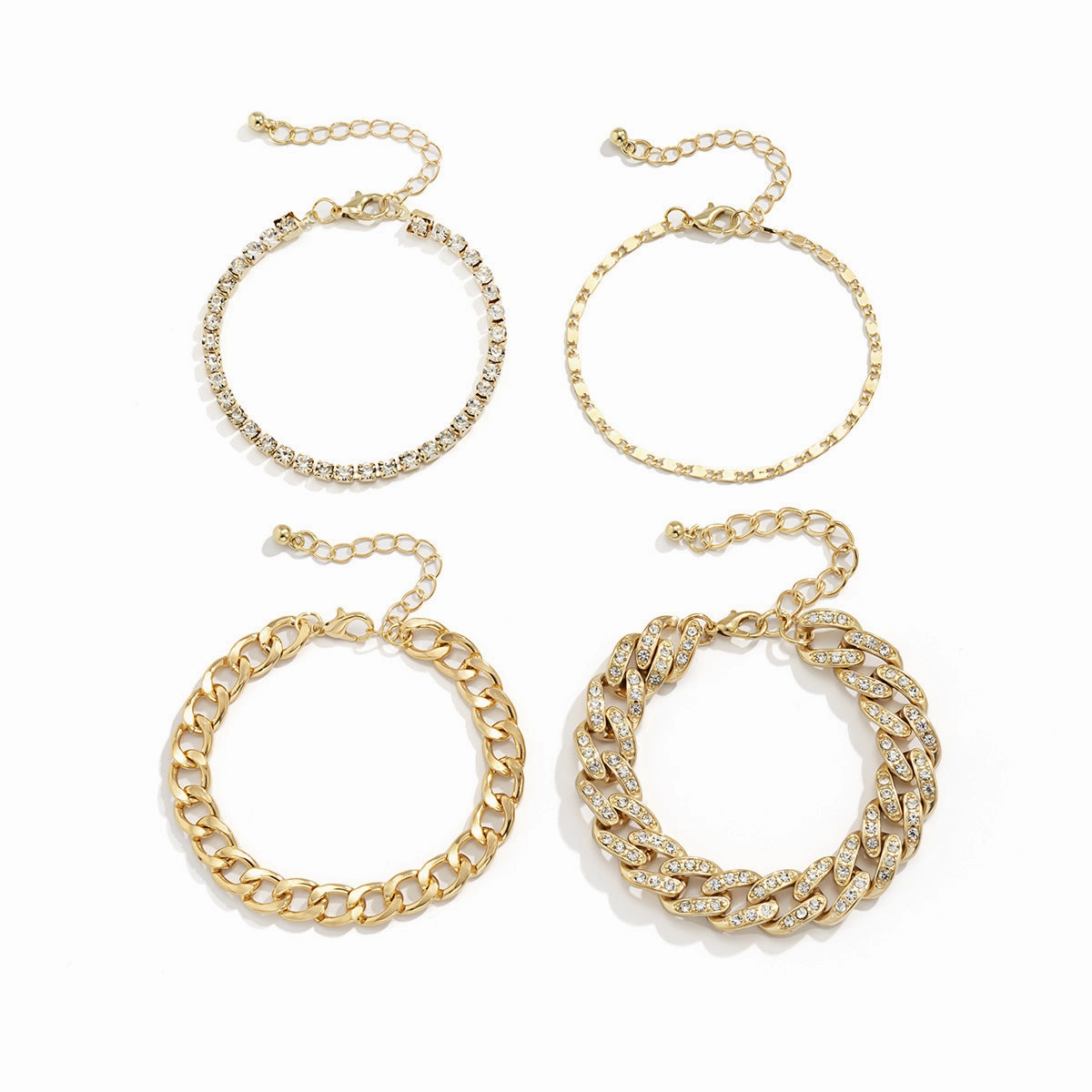 Wholesale Wild Snake Bone Metal Layered Bracelet Set