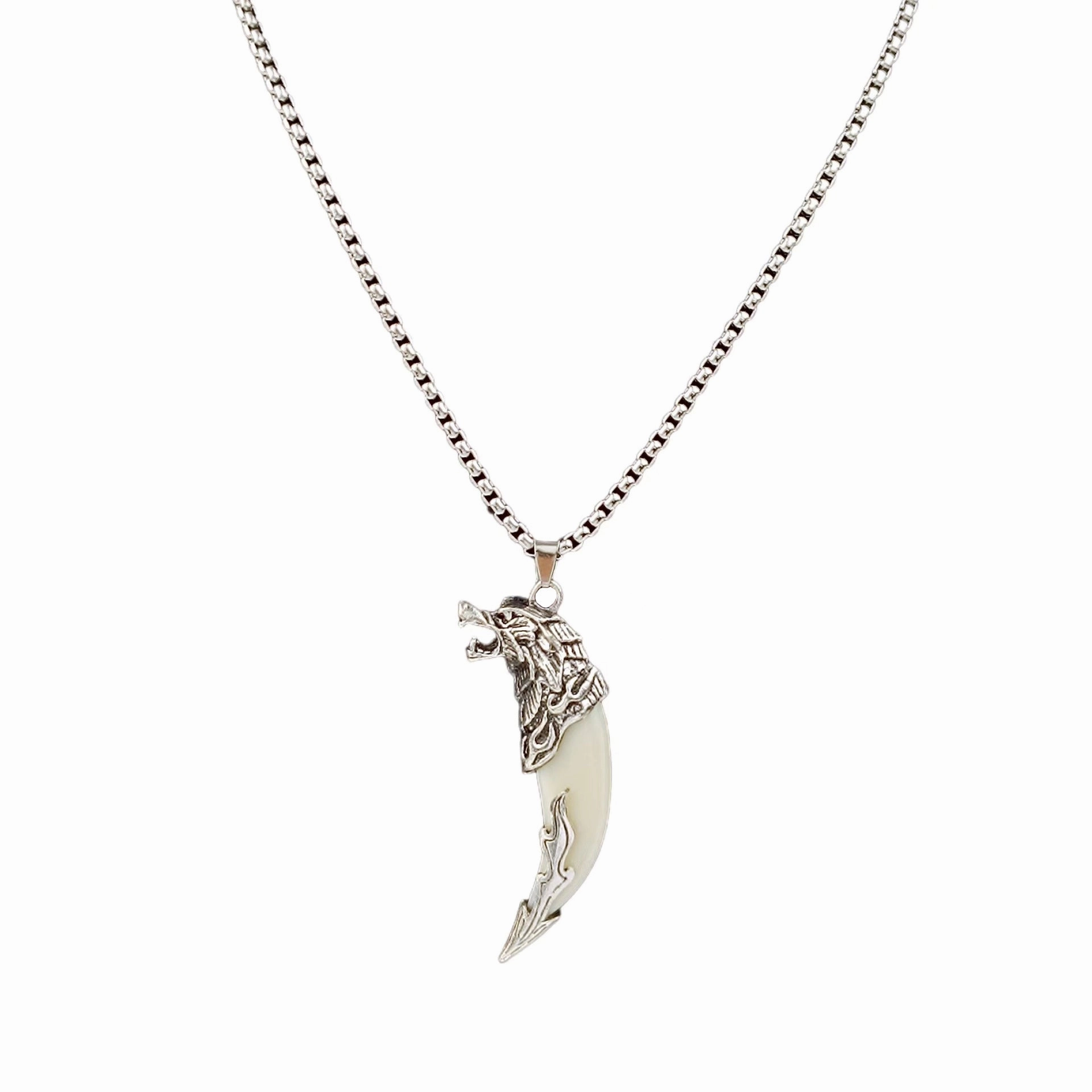 Wholesale Wolf Tooth Dog Tooth Pendant Stainless Steel Necklaces