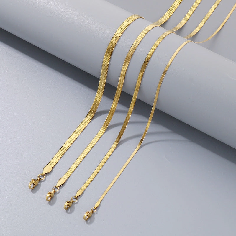 Wholesale Women's Gold Titanium Steel Chain Decoration Necklace