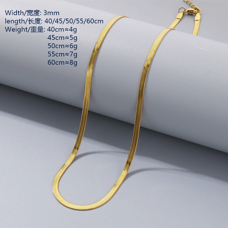 Wholesale Women's Gold Titanium Steel Chain Decoration Necklace