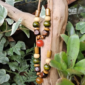 Wholesale Wood Art Leather Rope Onyx Necklaces