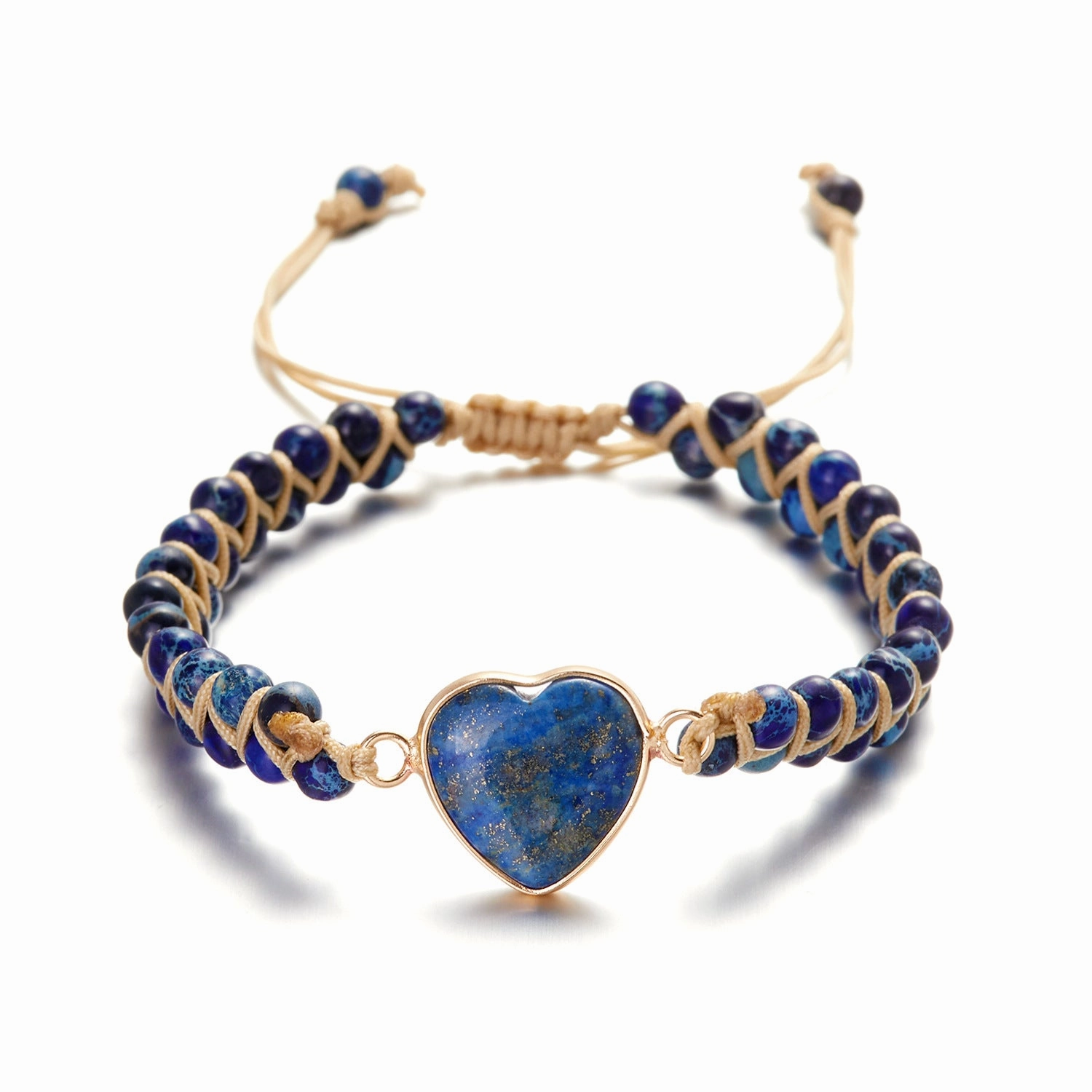 Wholesale Woven Heart Shaped Stone Bracelets