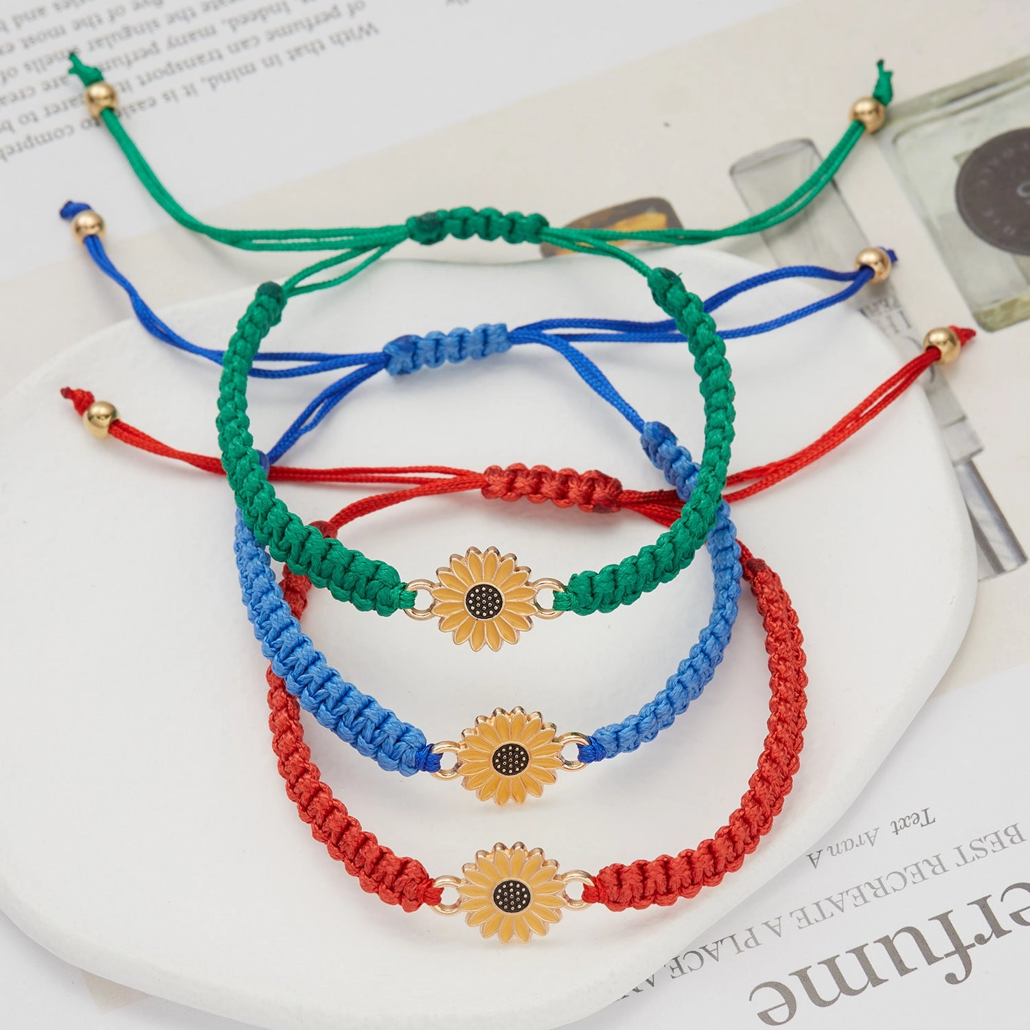 Wholesale Woven Sunflower Bracelets