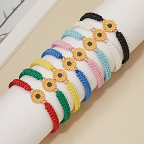 Wholesale Woven Sunflower Bracelets