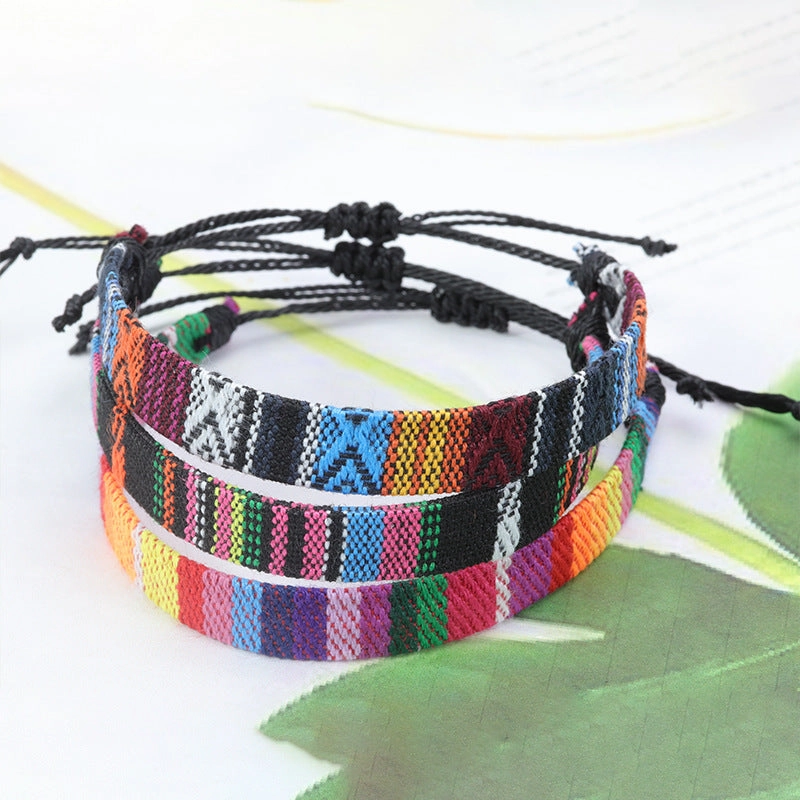 Wholesale Woven Wide Color Fabric Bracelet