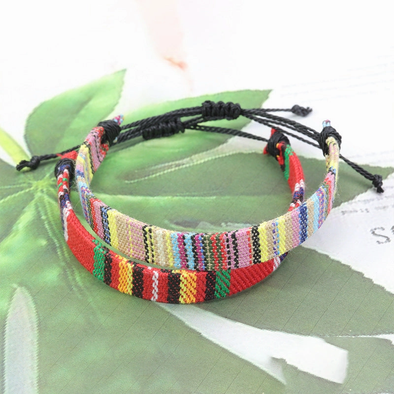 Wholesale Woven Wide Color Fabric Bracelet