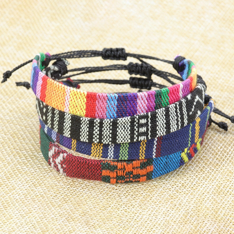Wholesale Woven Wide Color Fabric Bracelet