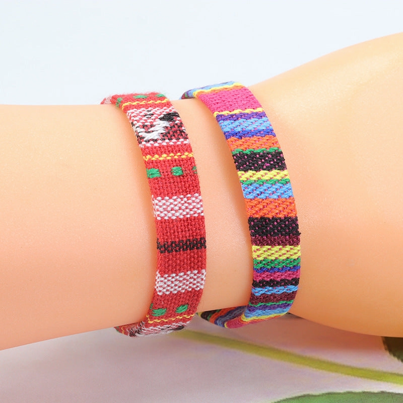 Wholesale Woven Wide Color Fabric Bracelet