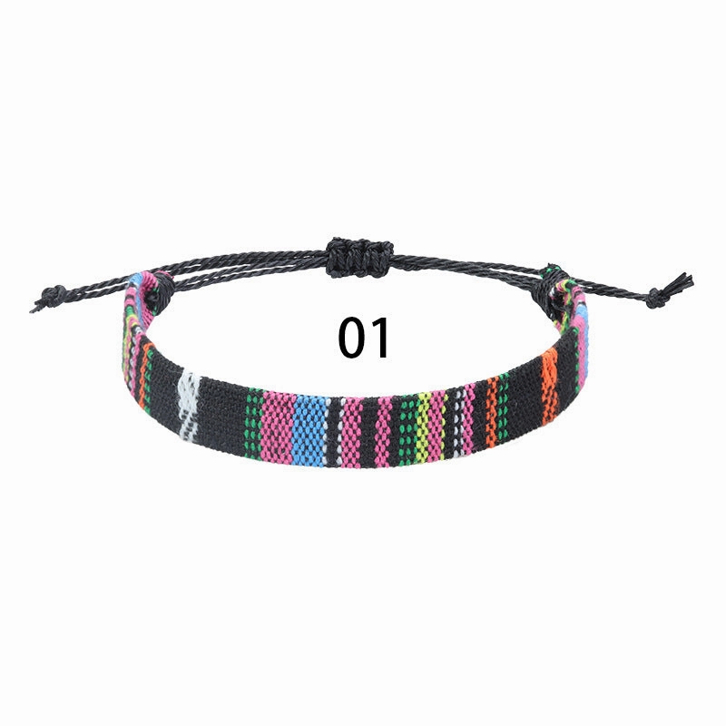Wholesale Woven Wide Color Fabric Bracelet