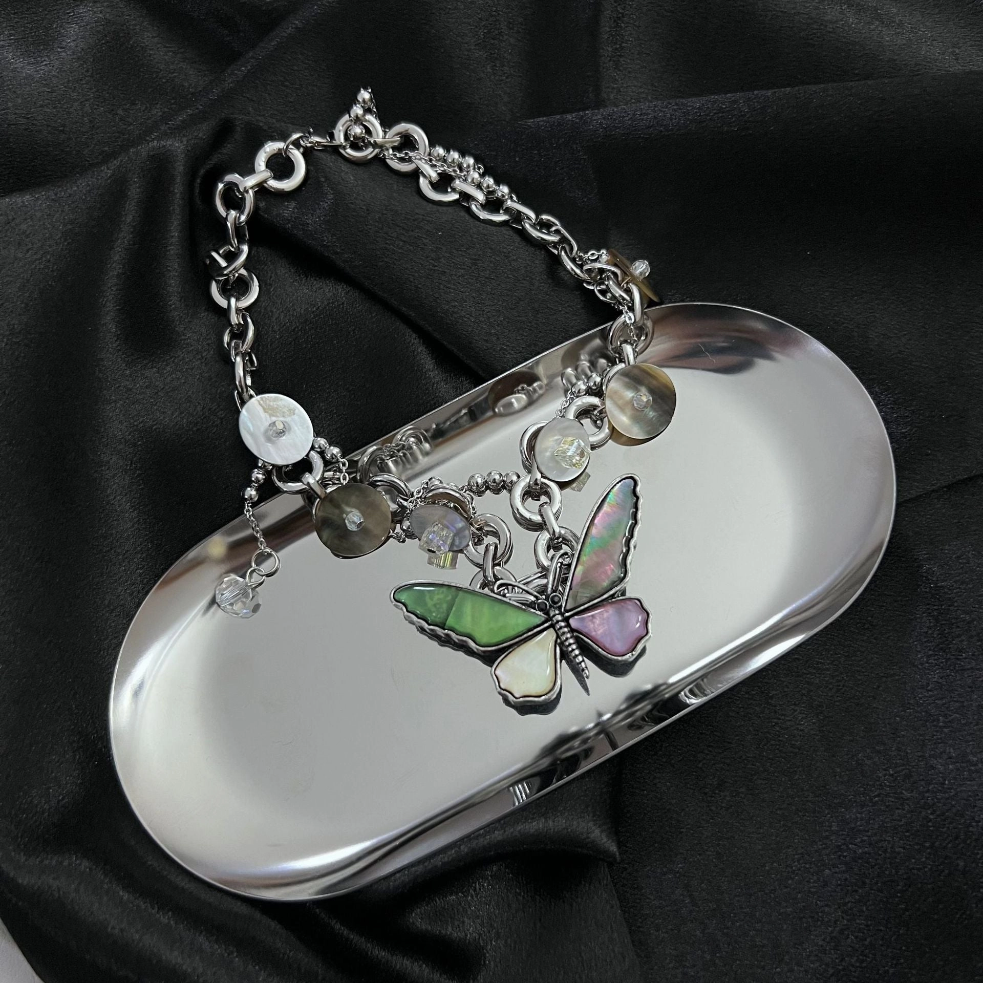 Wholesale Y2K Colorful Seashell Butterfly Clavicle Alloy Necklaces