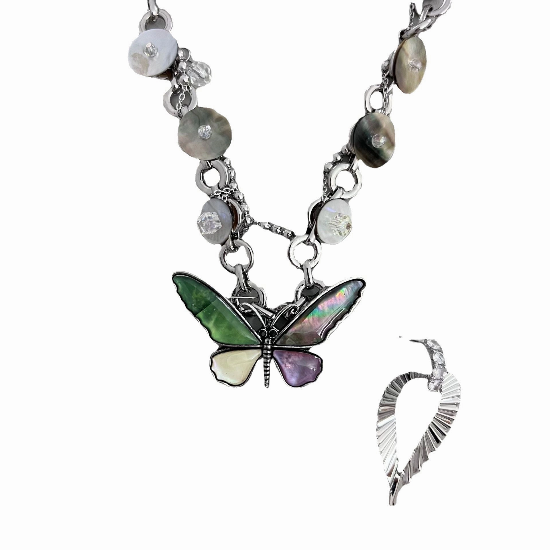 Wholesale Y2K Colorful Seashell Butterfly Clavicle Alloy Necklaces