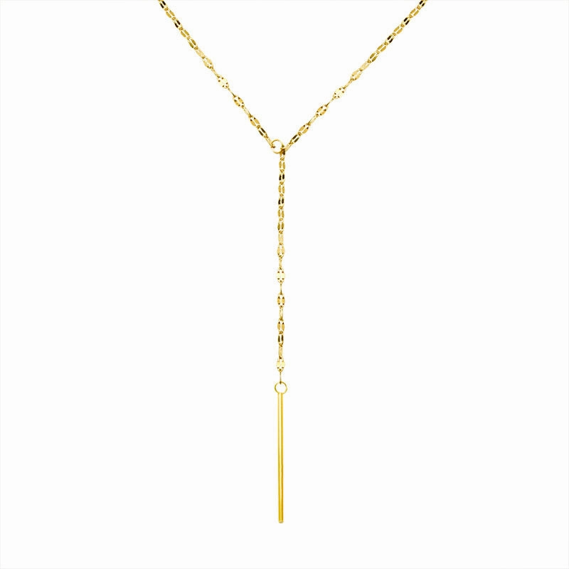 Wholesale Y Shape Tassel Short Titanium Steel Necklaces