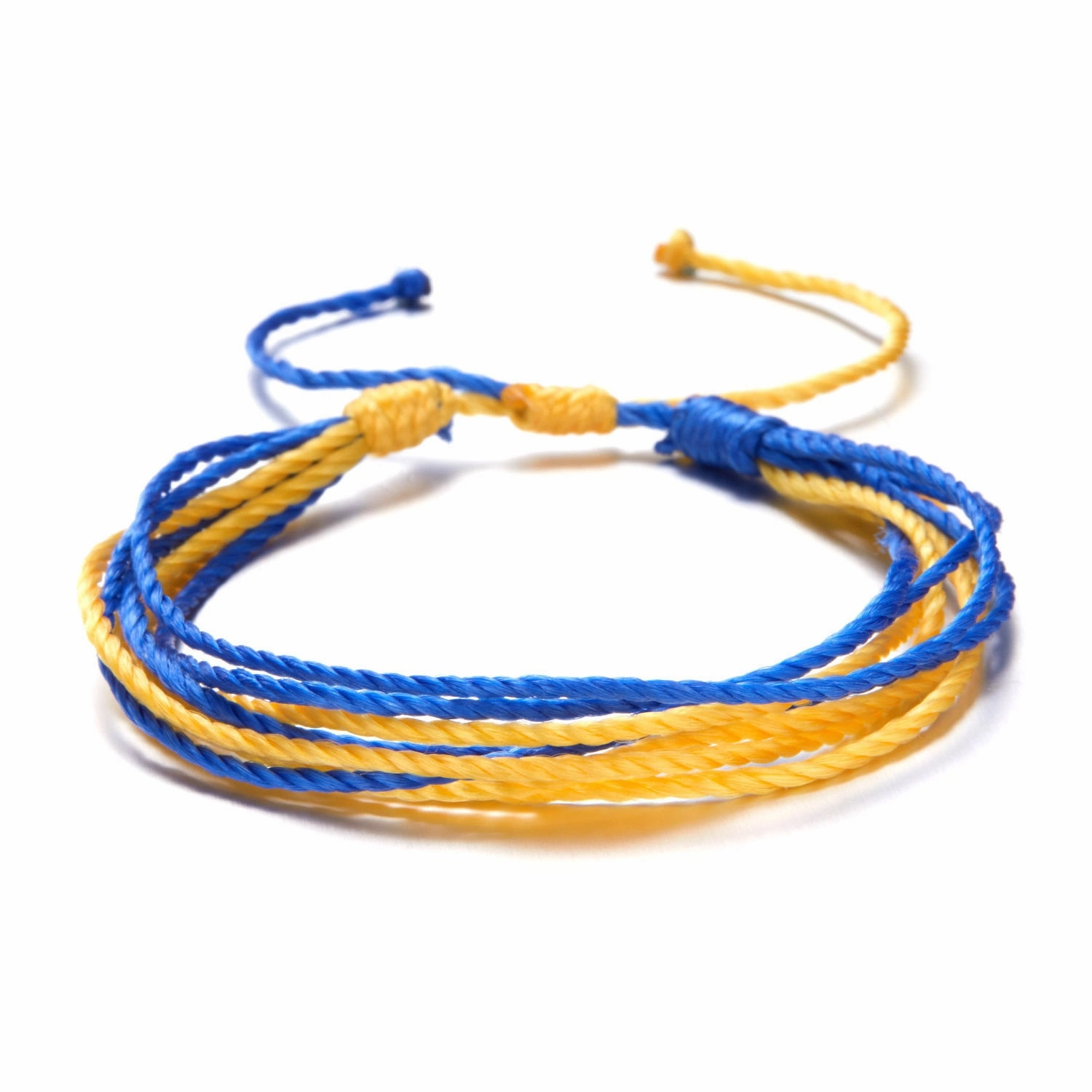 Wholesale Yellow Blue Braided Adjustable Bracelet