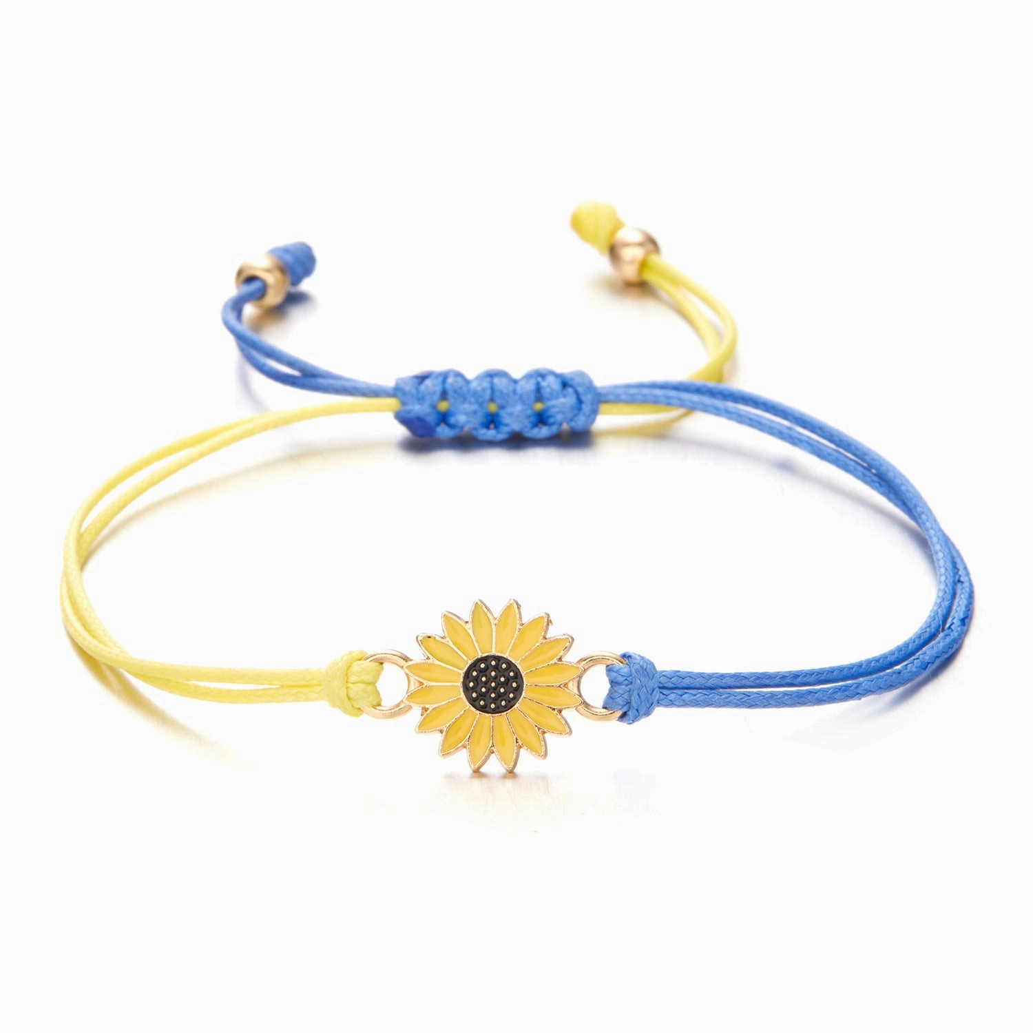 Wholesale Yellow Blue Braided Adjustable Bracelet