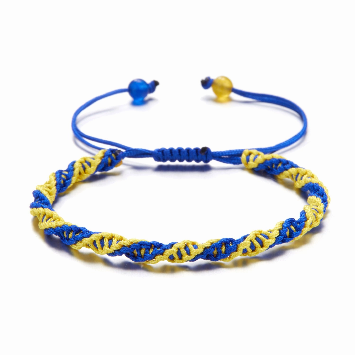 Wholesale Yellow Blue Braided Adjustable Bracelet