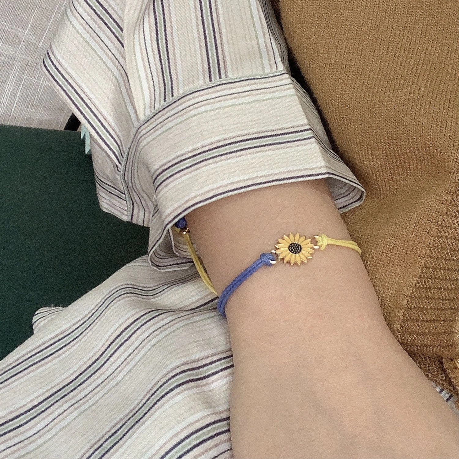 Wholesale Yellow Blue Braided Adjustable Bracelet