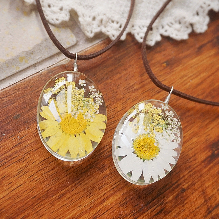 Wholesale Yellow White Daisy Alloy Necklaces