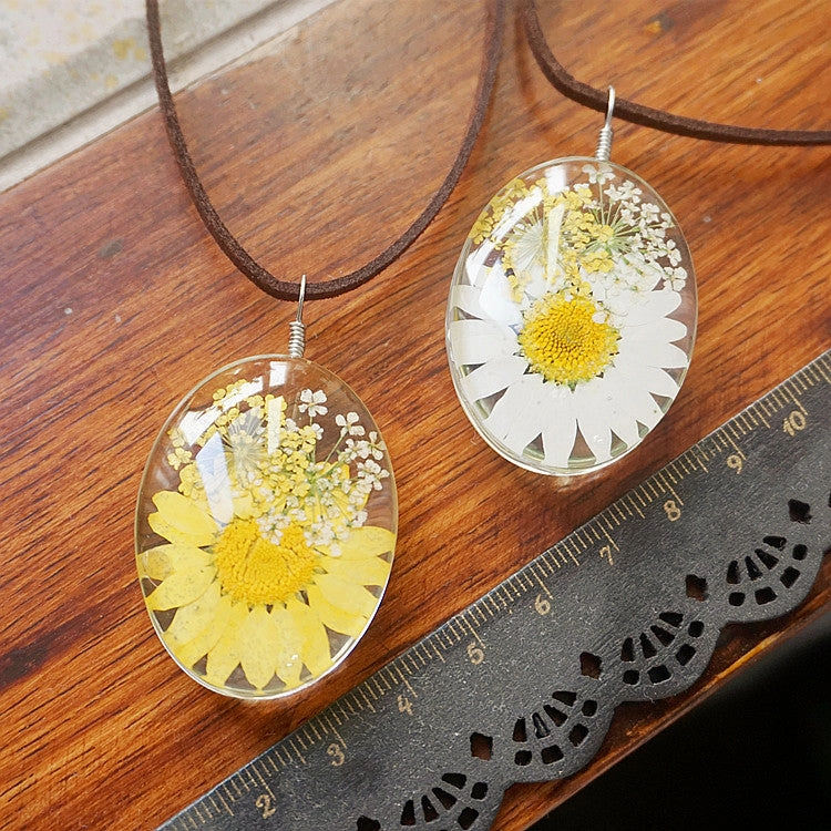 Wholesale Yellow White Daisy Alloy Necklaces