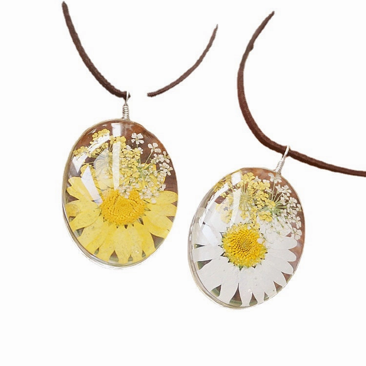 Wholesale Yellow White Daisy Alloy Necklaces