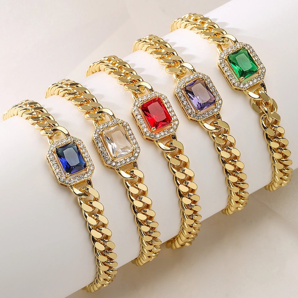 Wholesale Zircon Antique Copper Bracelet