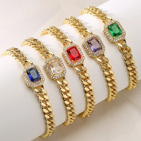 Wholesale Zircon Antique Copper Bracelet