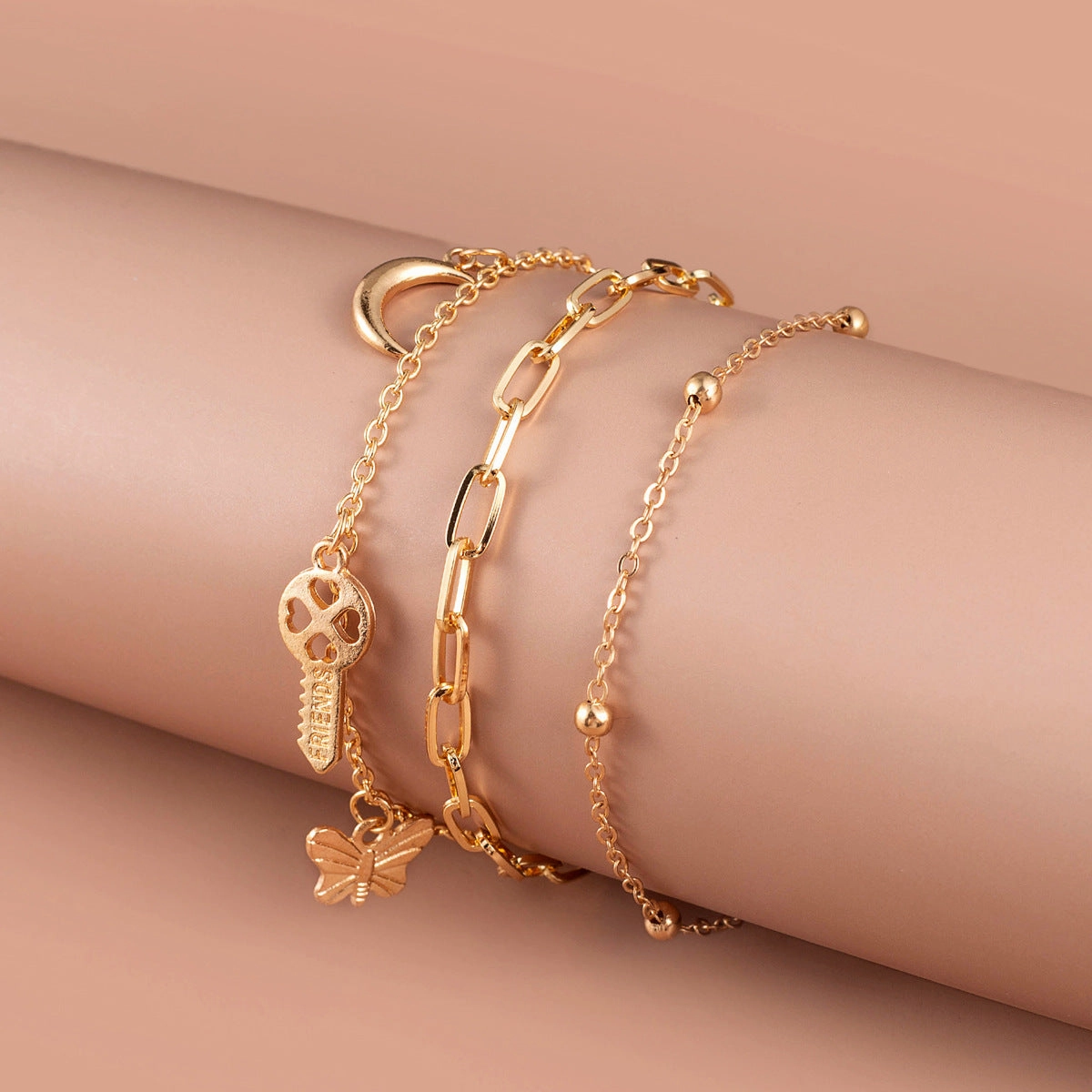 Wholesale Zircon Beads Multilayer Alloy Bracelet