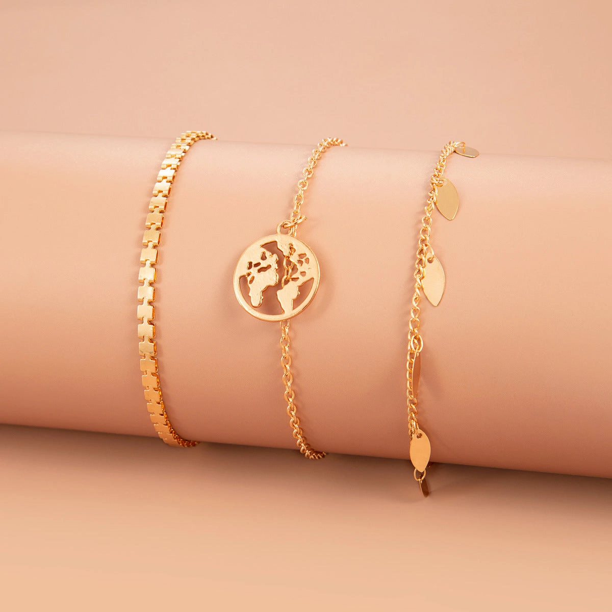 Wholesale Zircon Beads Multilayer Alloy Bracelet