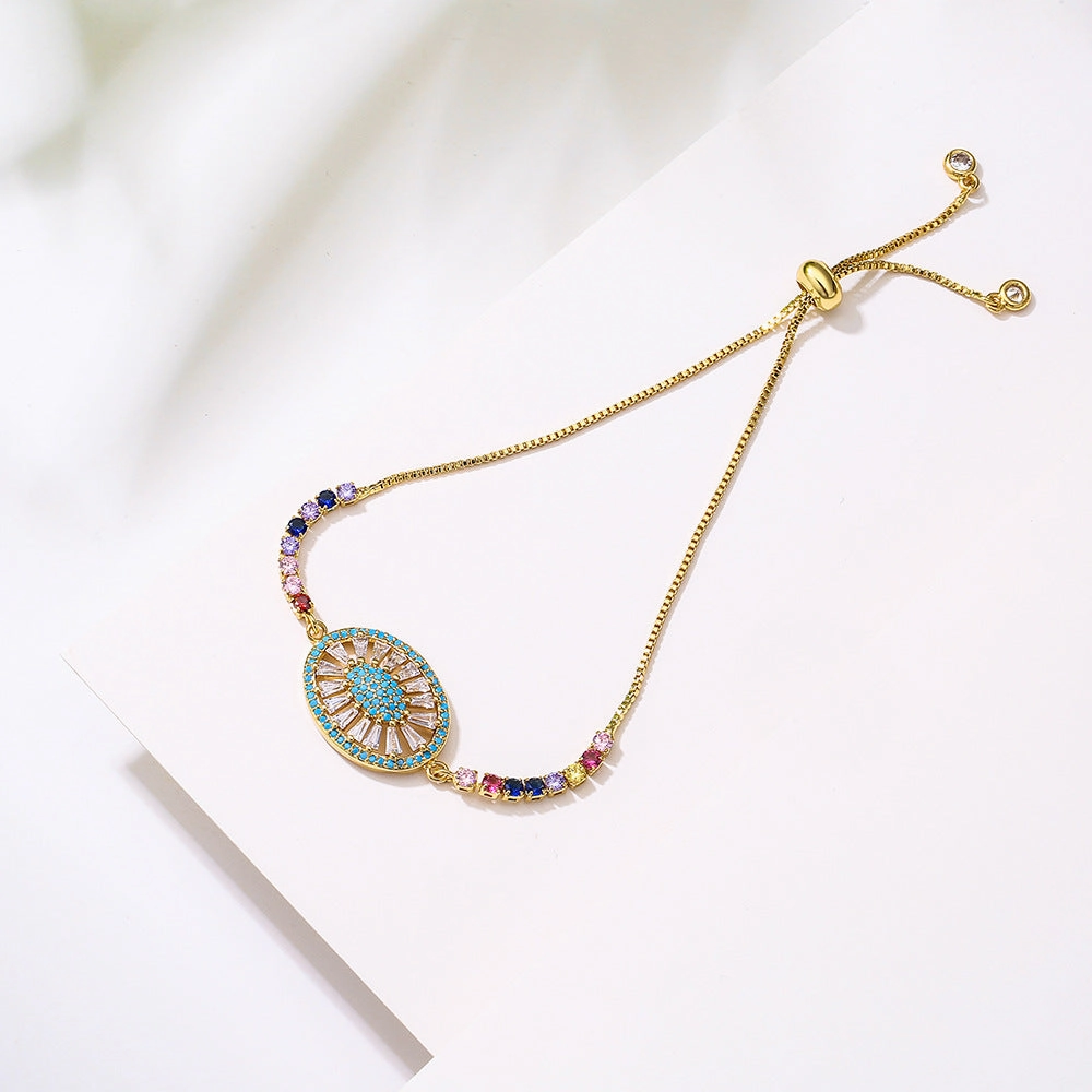 Wholesale Zircon Eye Copper Bracelet