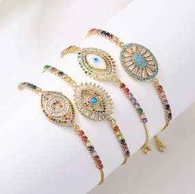 Wholesale Zircon Eye Copper Bracelet