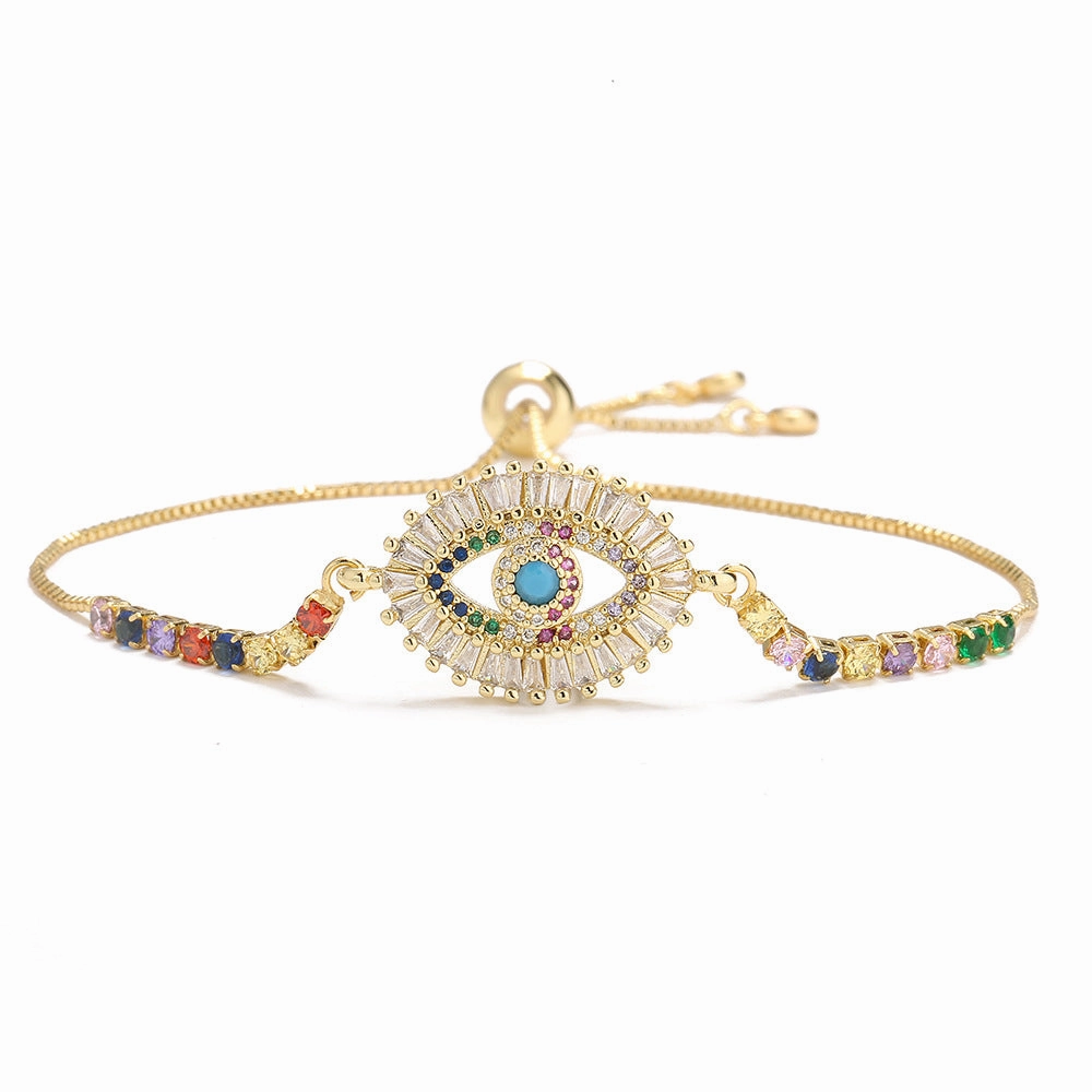 Wholesale Zircon Eye Copper Bracelet