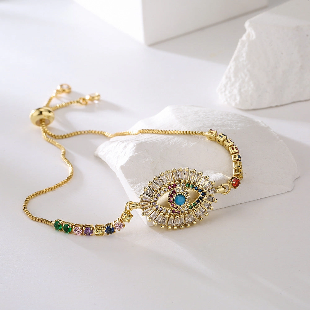 Wholesale Zircon Eye Copper Bracelet
