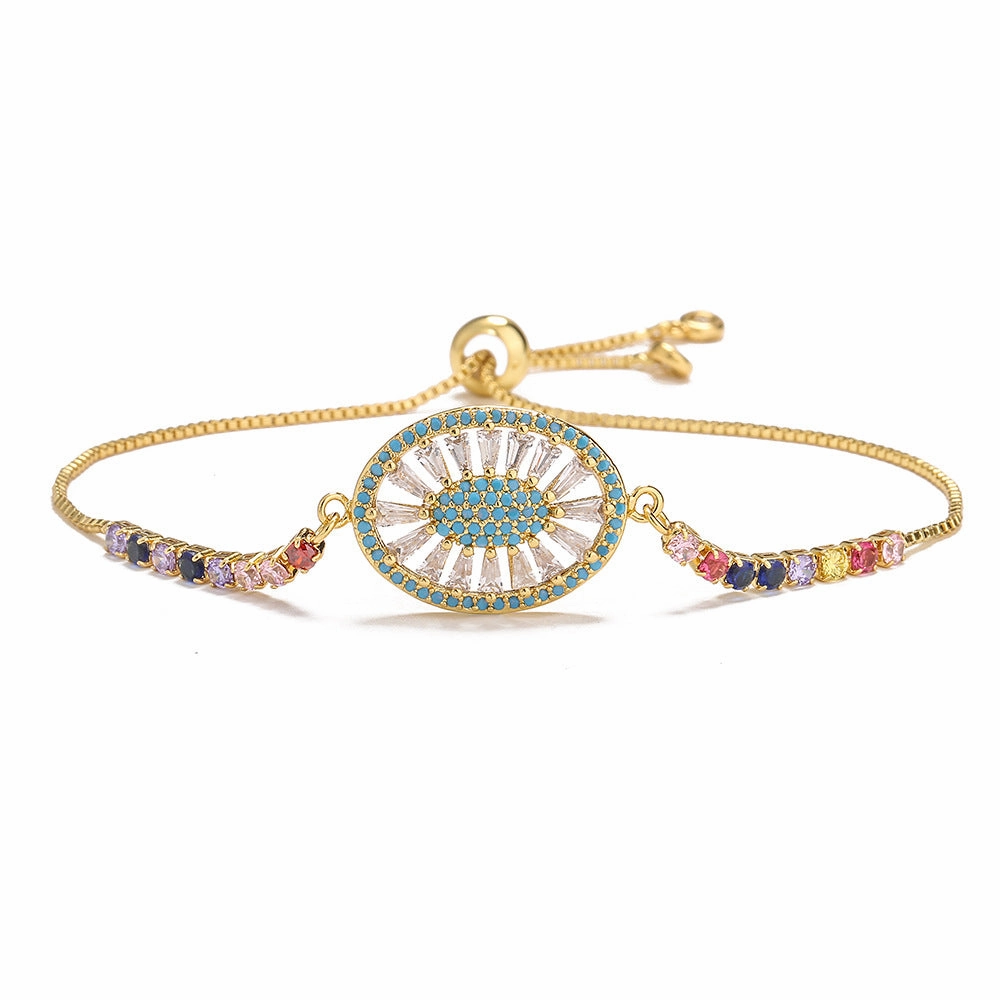 Wholesale Zircon Eye Copper Bracelet