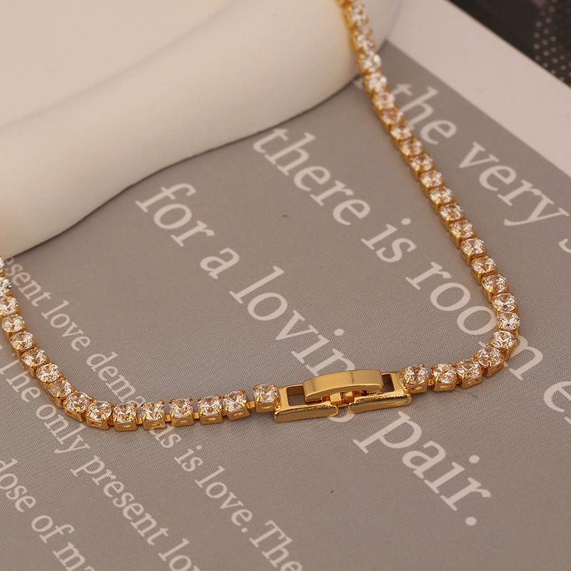 Wholesale Zircon Full Diamond Copper Necklaces