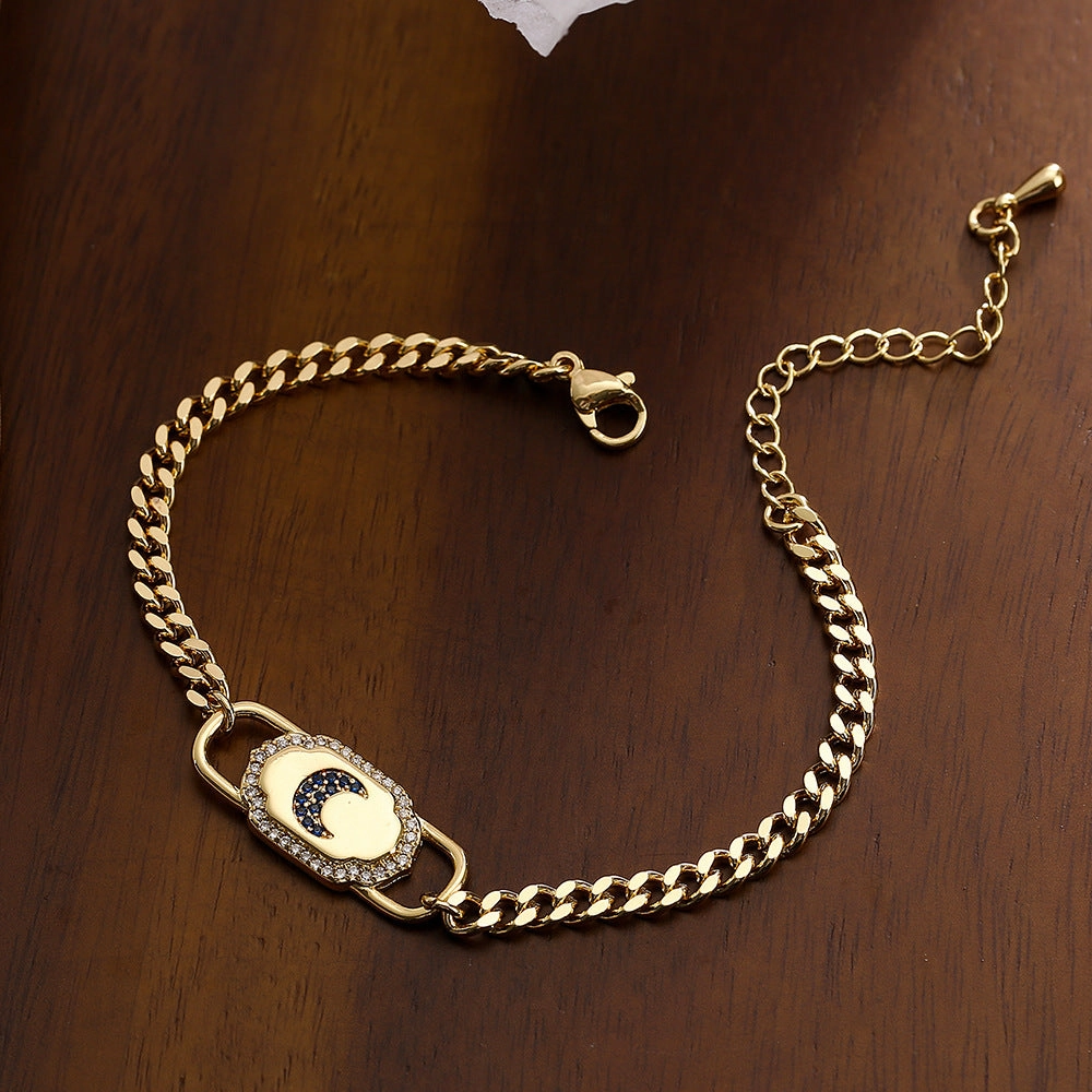 Wholesale Zircon Heart Copper Bracelet