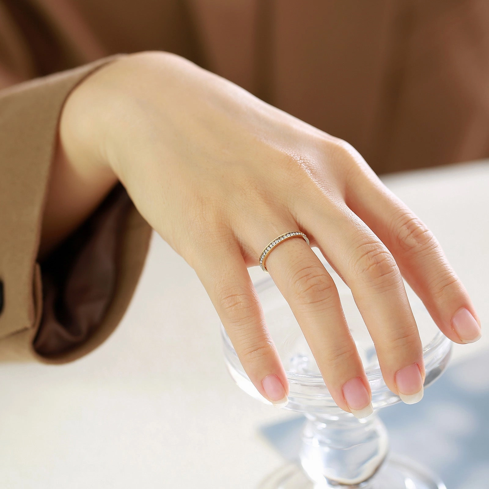 Wholesale Zircon Inlaid Stainless Steel Ring