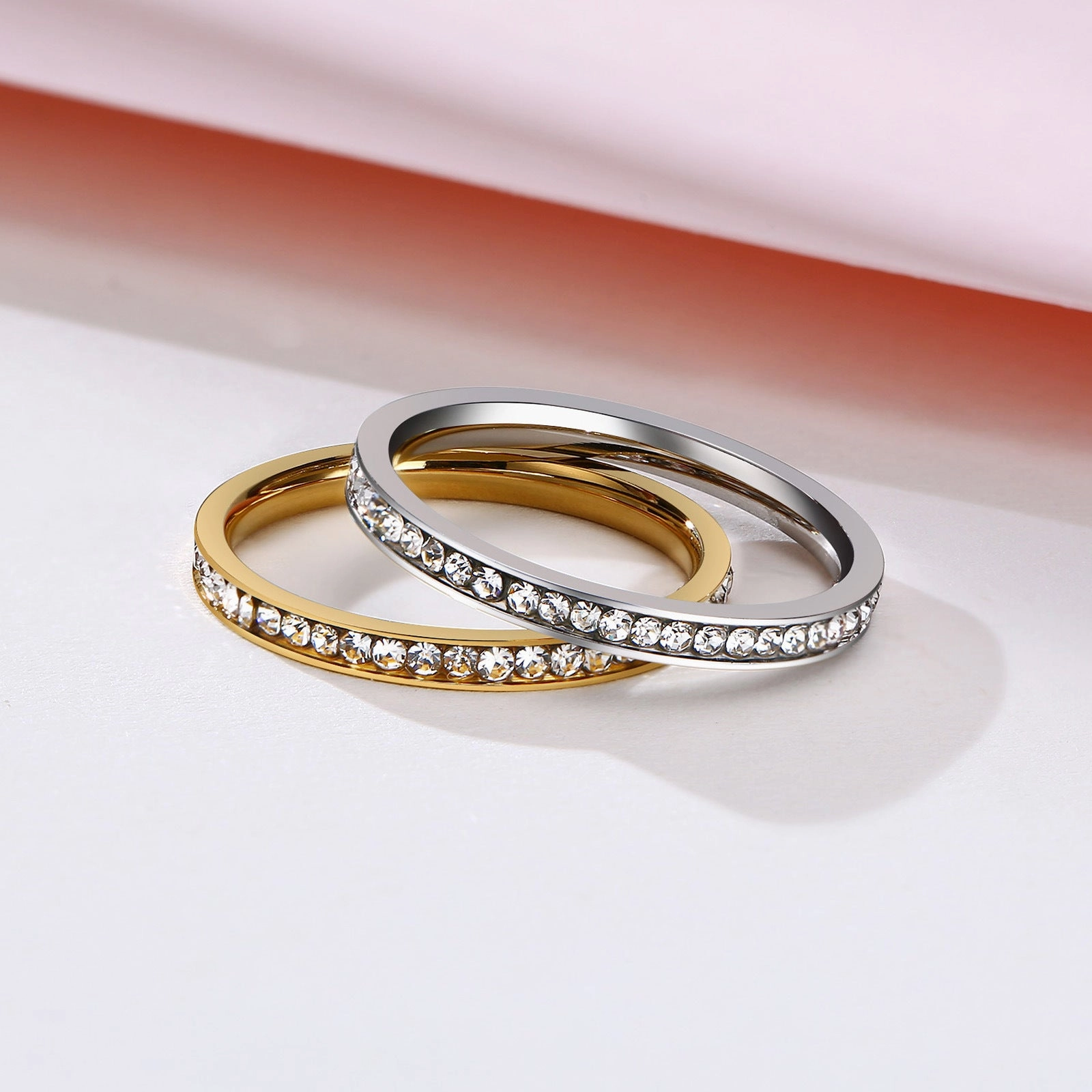 Wholesale Zircon Inlaid Stainless Steel Ring