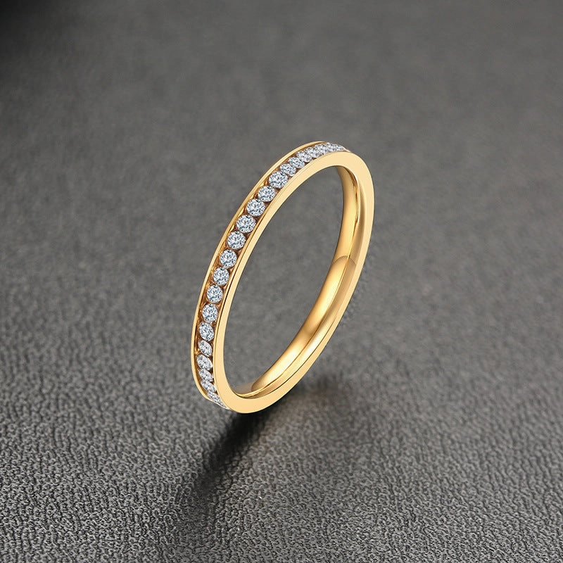 Wholesale Zircon Inlaid Stainless Steel Ring