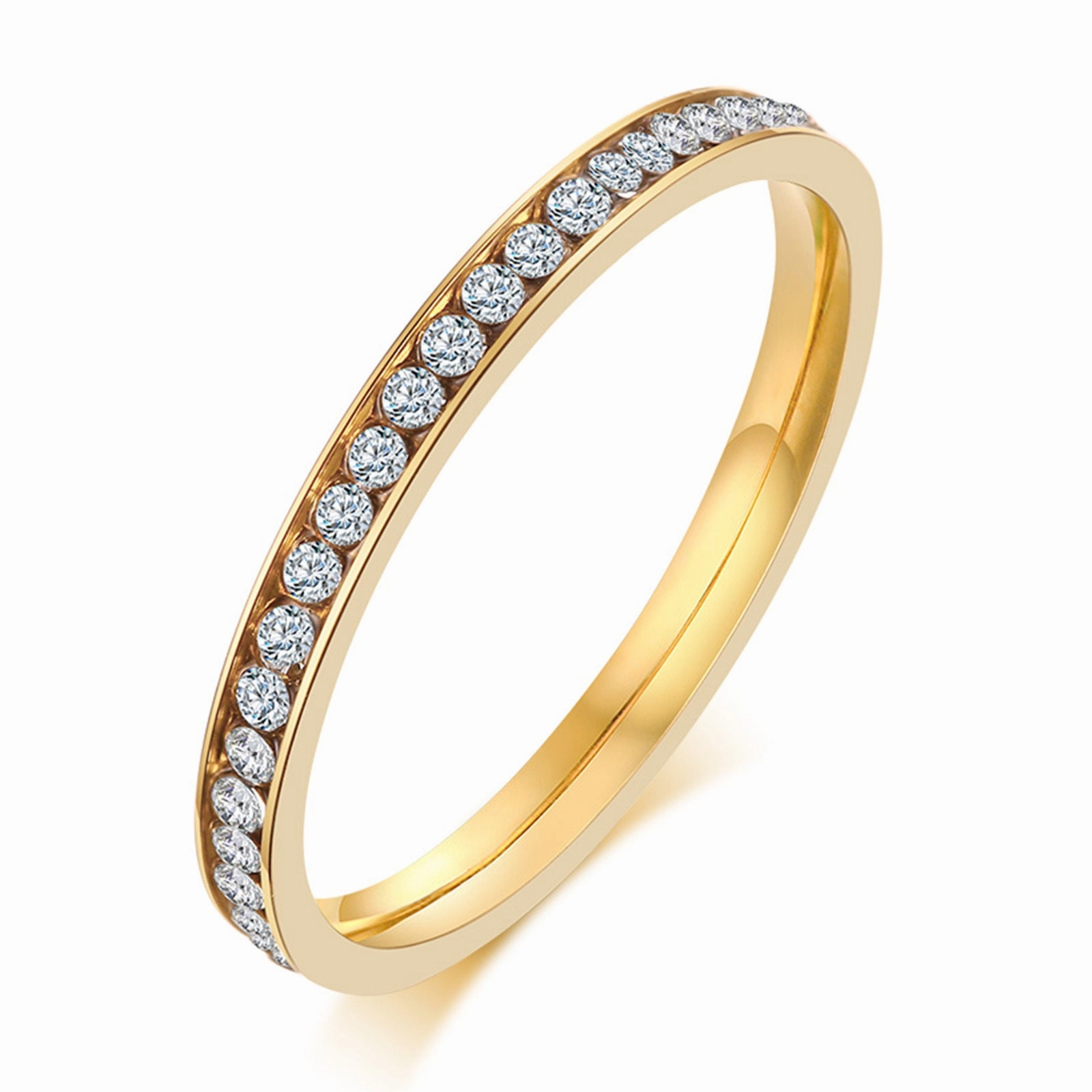 Wholesale Zircon Inlaid Stainless Steel Ring