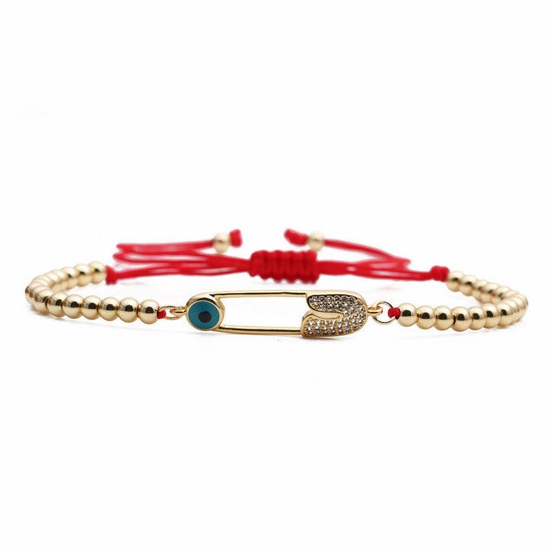 Wholesale Zircon Paper Clip Copper Bracelet