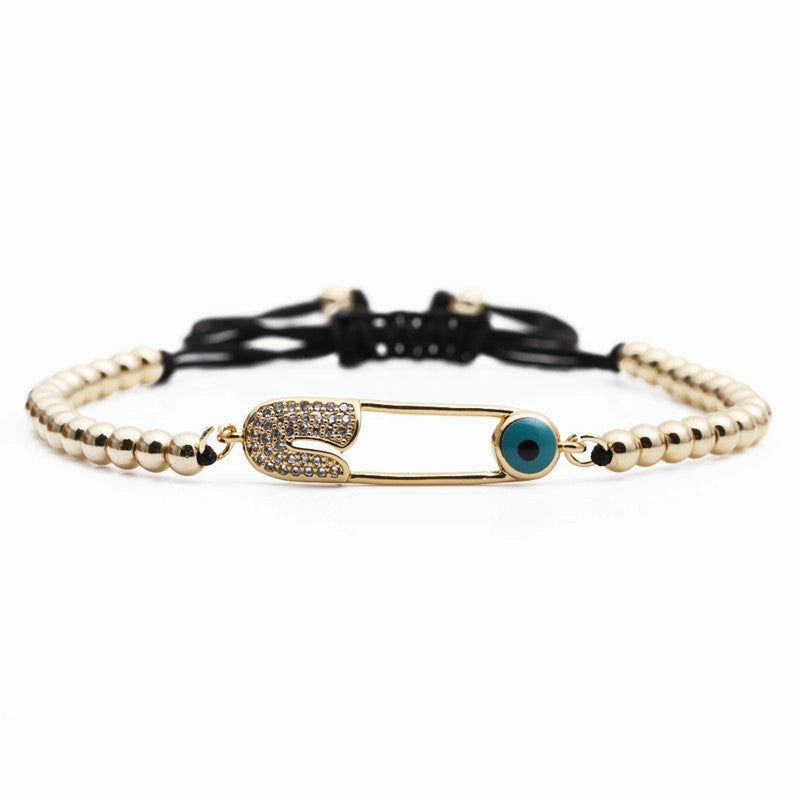 Wholesale Zircon Paper Clip Copper Bracelet