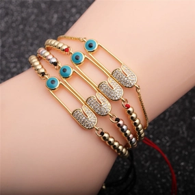 Wholesale Zircon Paper Clip Copper Bracelet