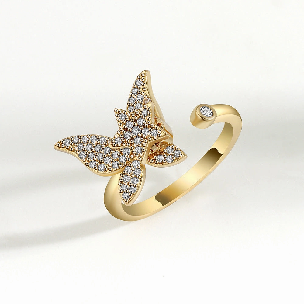 Wholesale Zircon Rotary Stone Copper Rings