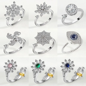 Wholesale Zircon Rotary Stone Copper Rings