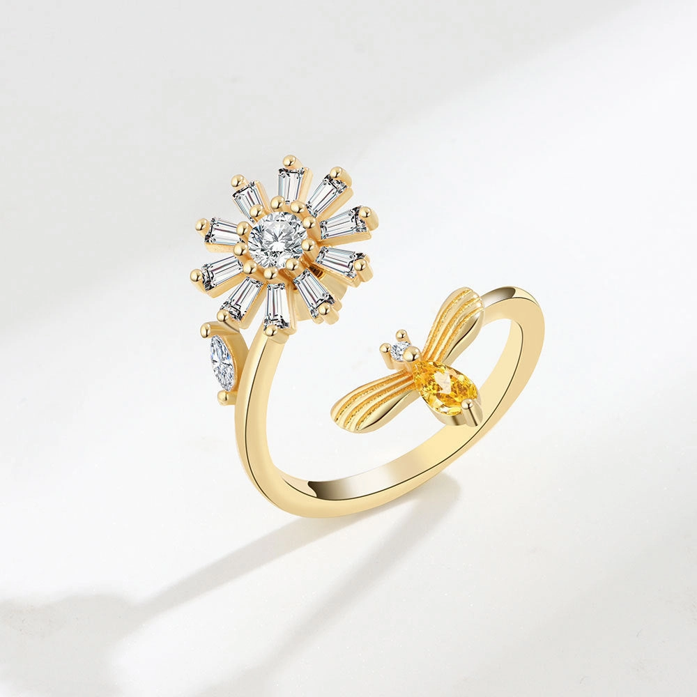 Wholesale Zircon Rotary Stone Copper Rings