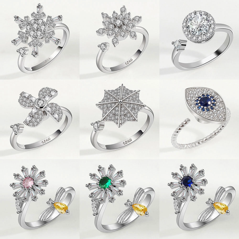 Wholesale Zircon Rotary Stone Copper Rings