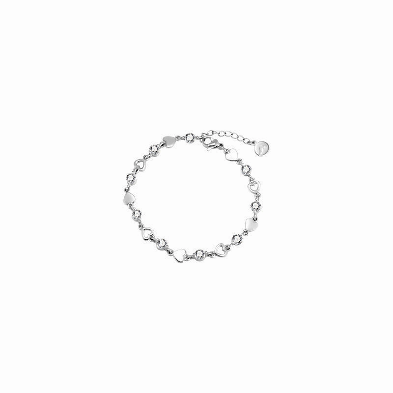 Wholesale Zircon Student Hollow Heart Bracelet